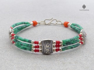 BrD345 Bracelet Tibétain 19 cm