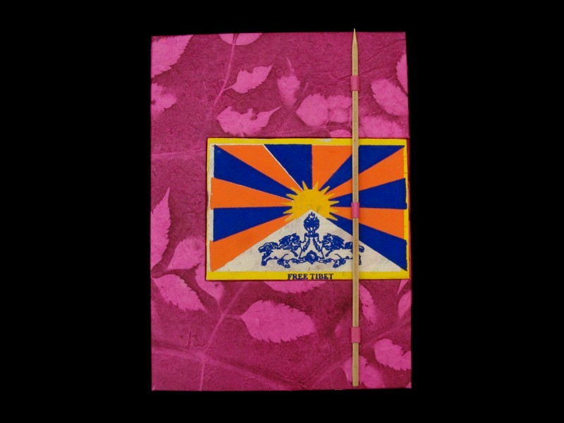 CrA41 Carnet Artisanal Népalais Drapeau du Tibet Free Tibet