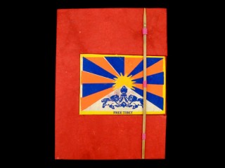 CrA42 Carnet Artisanal Népalais Drapeau du Tibet Free Tibet