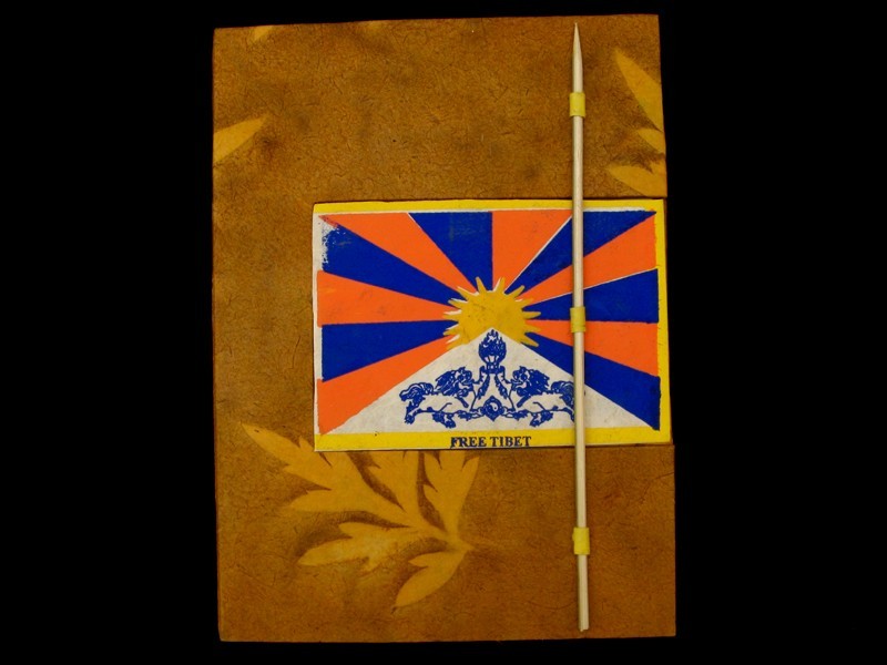 CrA44 Carnet Artisanal Népalais Drapeau du Tibet Free Tibet