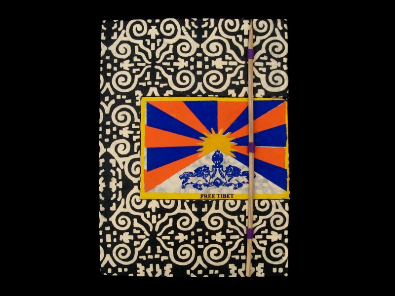 CrA45 Carnet Artisanal Népalais Drapeau du Tibet Free Tibet