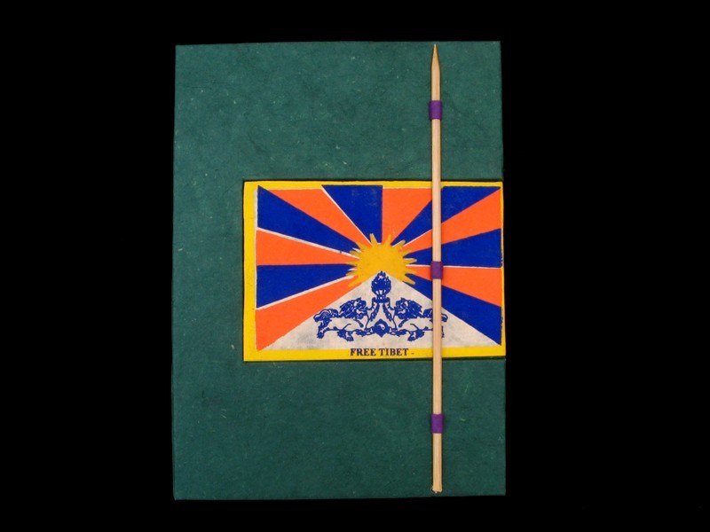 CrA47 Carnet Artisanal Népalais Drapeau du Tibet Free Tibet