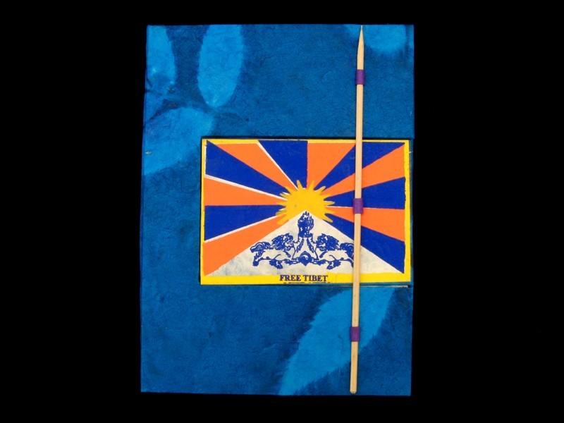 CrA49 Carnet Artisanal Népalais Drapeau du Tibet Free Tibet