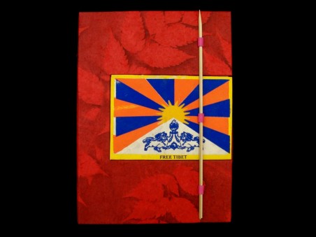 CrA50 Carnet Artisanal Népalais Drapeau du Tibet Free Tibet