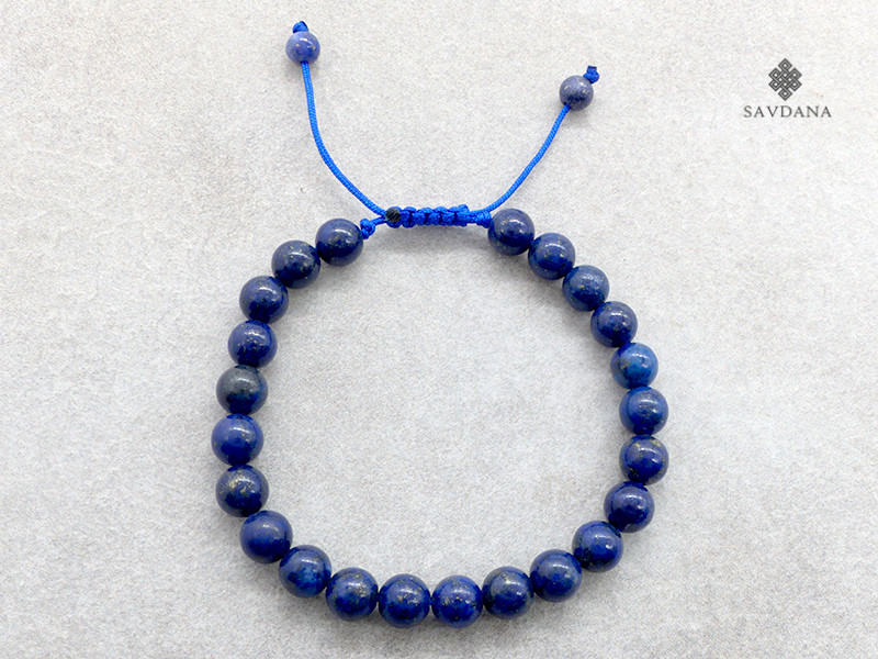 BrMala316 Bracelet Mala de Prières Tibétain Lapis Lazuli