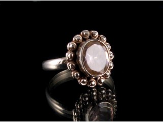 BA190 Bague Argent Massif Améthyste. Taille 61