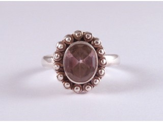 BA190 Bague Argent Massif Améthyste. Taille 61