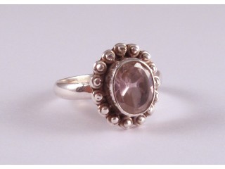 BA190 Bague Argent Massif Améthyste. Taille 61
