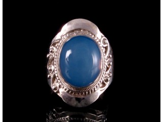 BA133 Bague Argent Massif Quartz. Taille 58