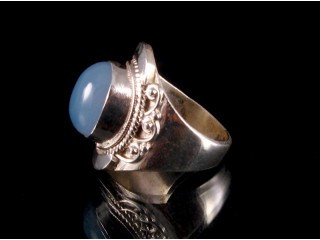 BA133 Bague Argent Massif Quartz. Taille 58