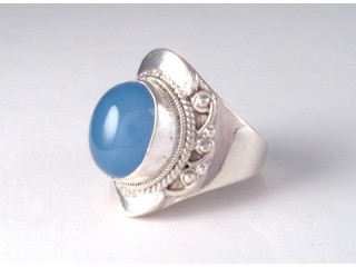 BA133 Bague Argent Massif Quartz. Taille 58