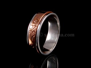 BA279 Bague Argent Massif et Cuivre Mantra