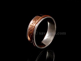 BA279 Bague Argent Massif et Cuivre Mantra