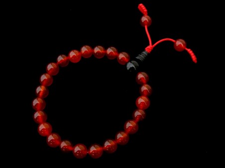 BrMala315 Bracelet Mala de Prières Tibétain Cornaline