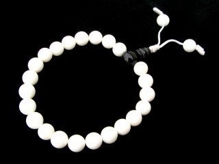 BrMala318 Bracelet Mala de Prières Tibétain Conque Onyx