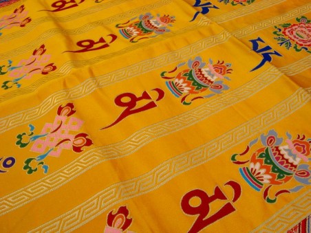 BB78 Rideau de Porte Tibétain / Tenture Tibétaine Mantra Signes Auspicieux du Bouddhisme