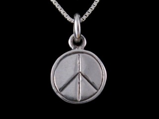 PA442 Petit Pendentif Charme Argent Massif Signe de la Paix