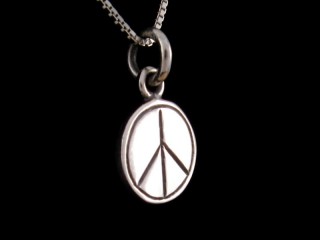 PA442 Petit Pendentif Charme Argent Massif Signe de la Paix