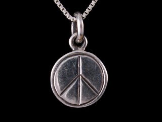 PA442 Petit Pendentif Charme Argent Massif Signe de la Paix