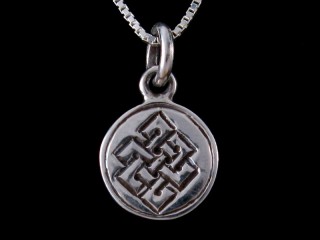 PA444 Petit Pendentif Charme Argent Massif Noeud sans Fin