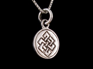 PA444 Petit Pendentif Charme Argent Massif Noeud sans Fin