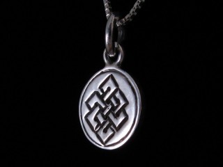 PA444 Petit Pendentif Charme Argent Massif Noeud sans Fin