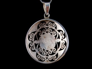PA469 Pendentif Argent Massif Onyx Noir