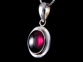 PA474 Pendentif Argent Massif Grenat