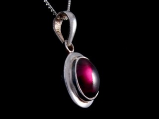 PA474 Pendentif Argent Massif Grenat