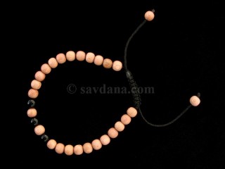 BrMala343 Bracelet Mala de Prières Tibétain Bois Onyx