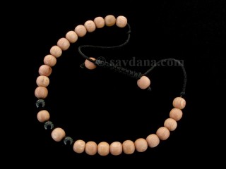 BrMala343 Bracelet Mala de Prières Tibétain Bois Onyx