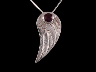 PA291 Pendentif Argent Massif Grenat