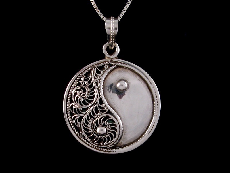 PA309 Pendentif Argent Massif Yin Yang