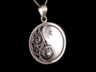 PA309 Pendentif Argent Massif Yin Yang