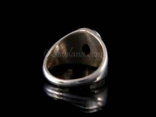 BA330 Bague Argent Massif Grenat. Taille 58