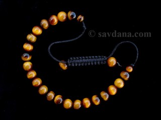 BrMala300 Bracelet Mala de Prières Tibétain Oeil de Tigre