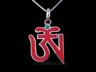 PA490 Pendentif Argent Massif Om
