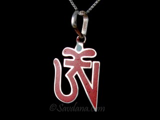 PA490 Pendentif Argent Massif Om