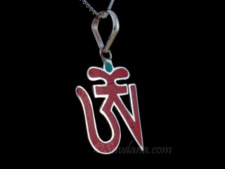 PA490 Pendentif Argent Massif Om