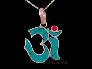 PA491 Pendentif Argent Massif Om
