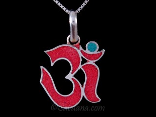 PA493 Pendentif Argent Massif Om