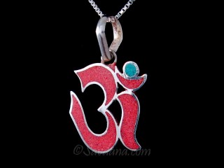 PA493 Pendentif Argent Massif Om