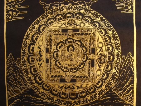AF53 Affiche Tibétaine Papier Népalais Bouddha