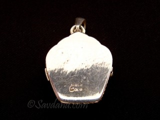 PA497 Pendentif Amulette Ghau Argent Massif Om Dorje