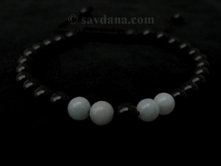 BrMala355 Bracelet Mala Onyx Amazonite