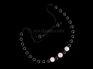 BrMala353 Bracelet Mala Onyx Quartz Rose