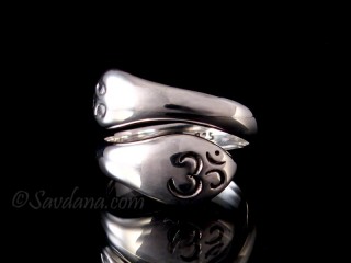 BA353 Bague Argent Massif Serpent Om