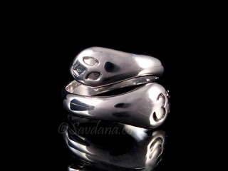 BA353 Bague Argent Massif Serpent Om
