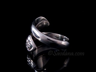 BA353 Bague Argent Massif Serpent Om
