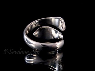 BA353 Bague Argent Massif Serpent Om